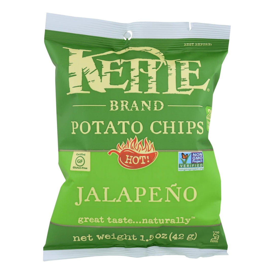 Kettle Brand Potato Chips - Jalapeno - Hot - 1.5 Oz - Case Of 24 - Maras Green