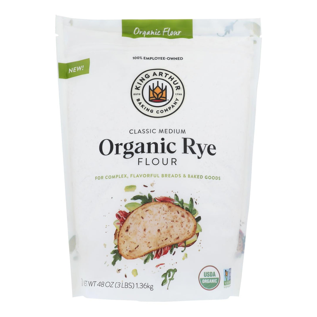 King Arthur Baking Company - Flour Organic Rye - Case Of 4 - 48 Oz - Maras Green