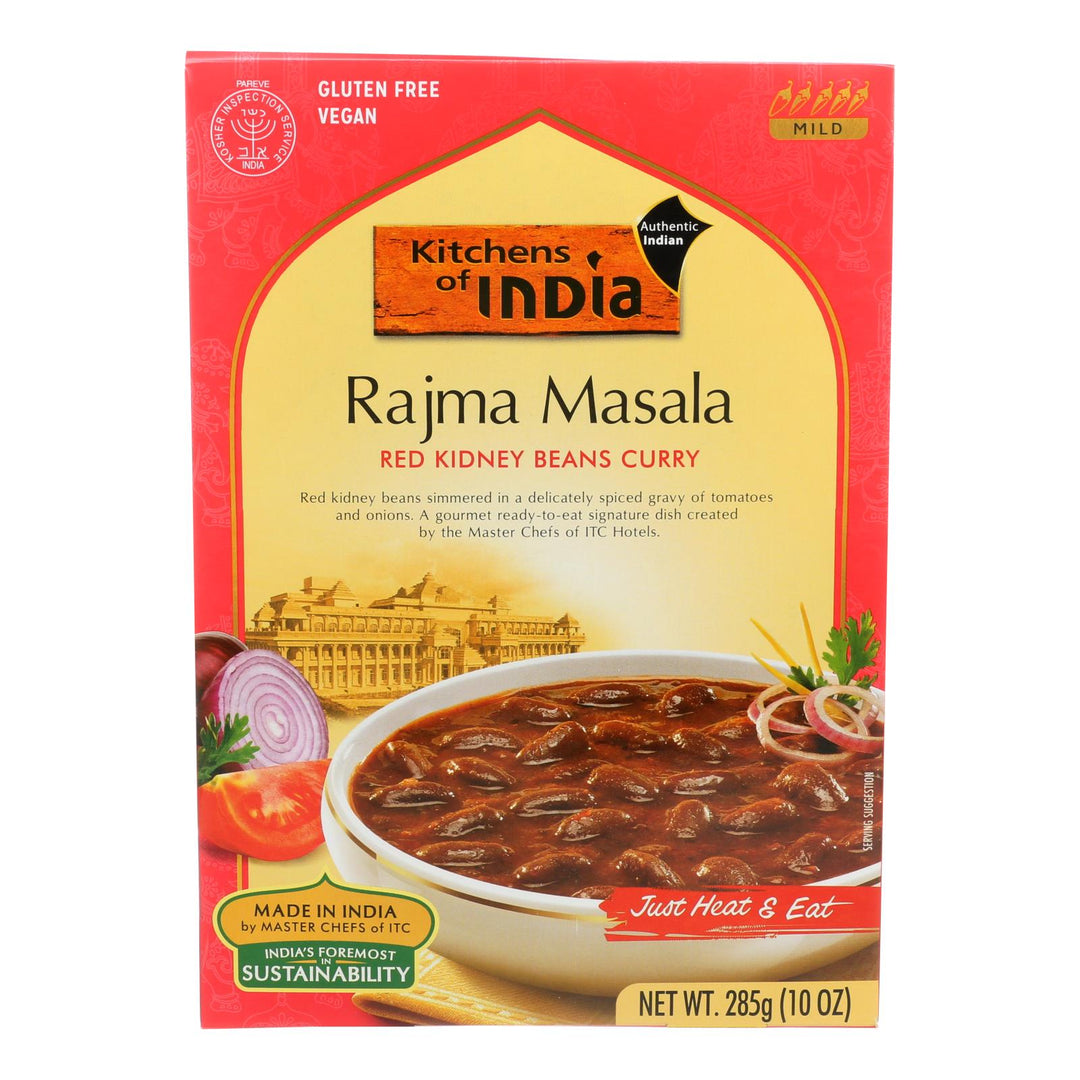 Kitchen Of India Dinner - Red Kidney Beans Curry - Rajma Masala - 10 Oz - Case Of 6 - Maras Green