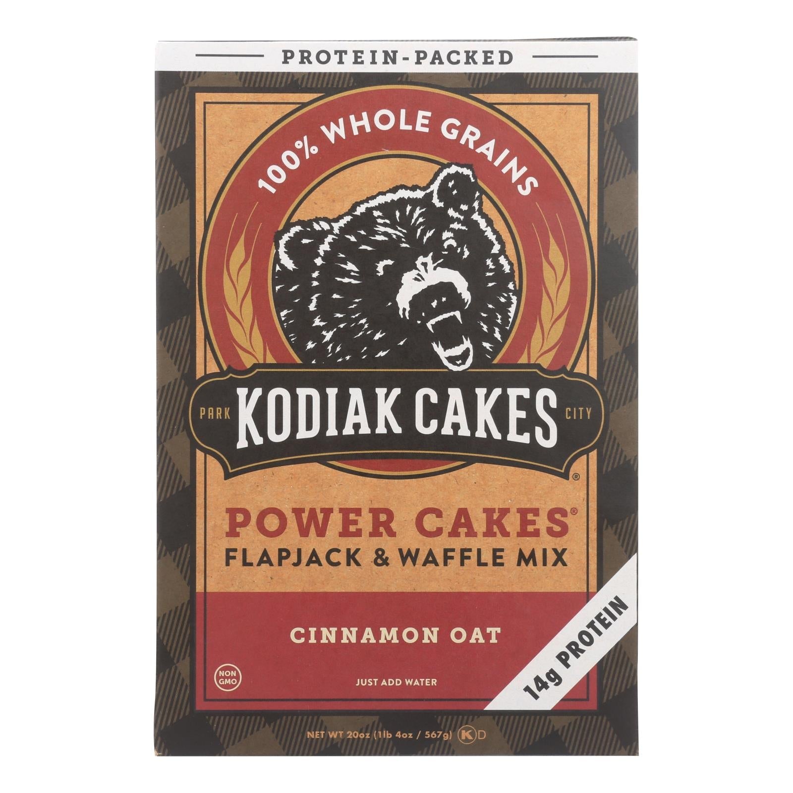 Kodiak Cakes Cinnamon Oat Power Cakes Flapjack & Waffle Mix - Case Of 6 - 20 Oz - Maras Green