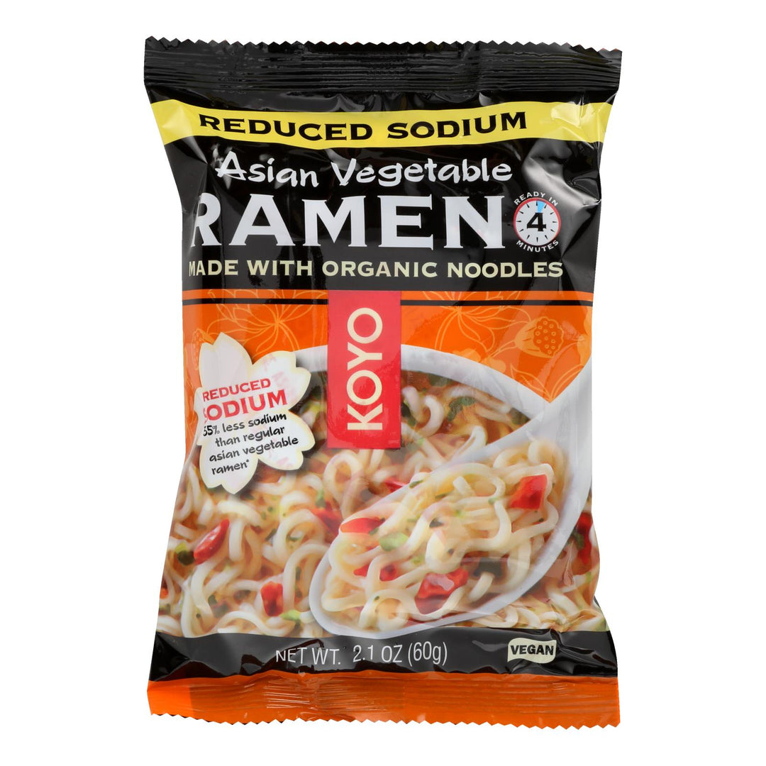 Koyo Ramen - Reduced Sodium Asian Vegetable - Case Of 12 - 2.1 Oz. - Maras Green