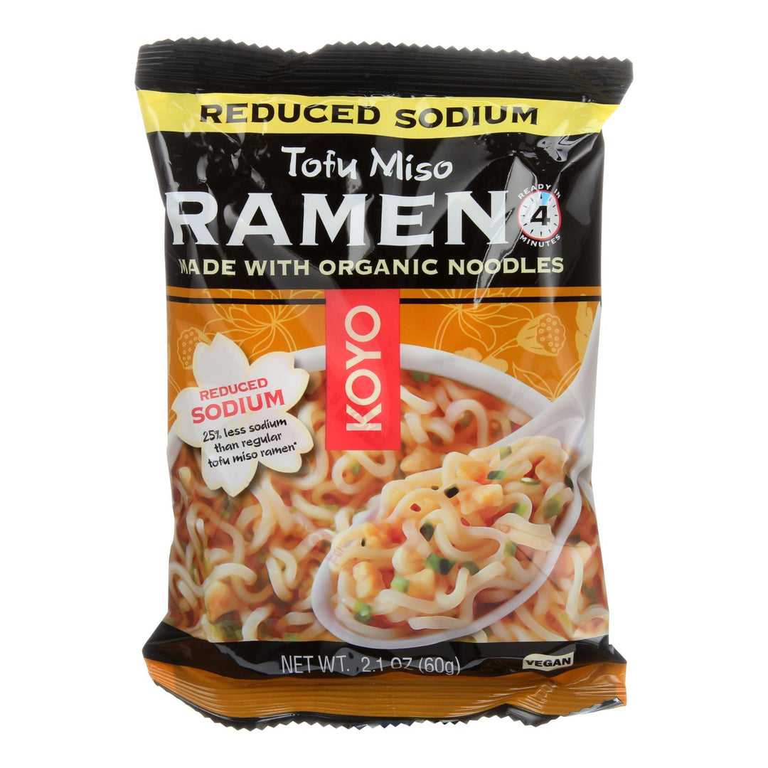 Koyo Tofu Miso Reduced Sodium Ramen - Case Of 12 - 2.1 Oz - Maras Green