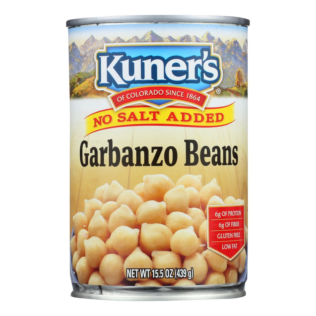 Kuner - Garbanzo Beans - No Salt Added - Case Of 12 - 15 Oz. - Maras Green
