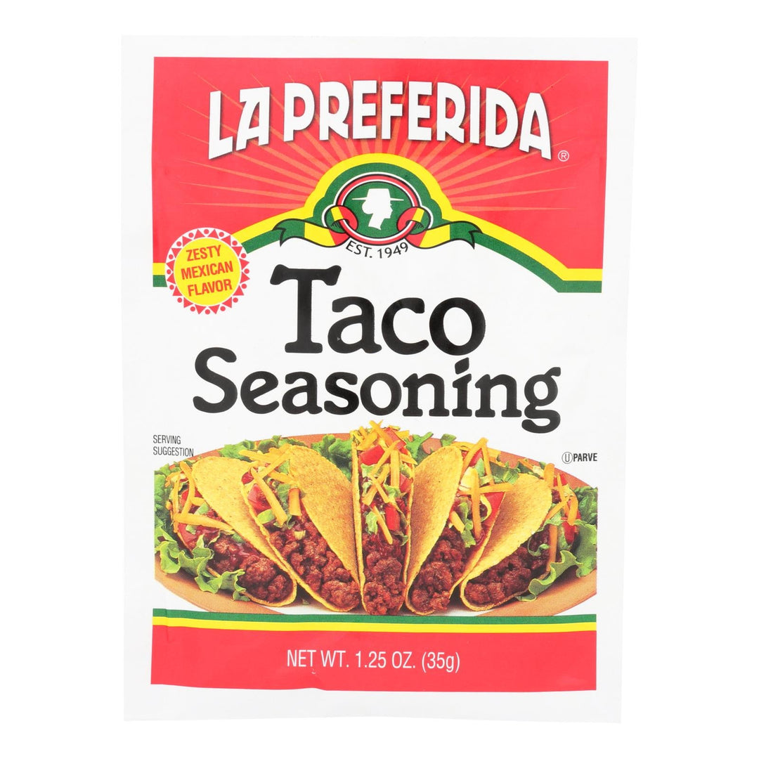 La Preferida Taco Seasoning - Case Of 12 - 1.25 Oz - Maras Green