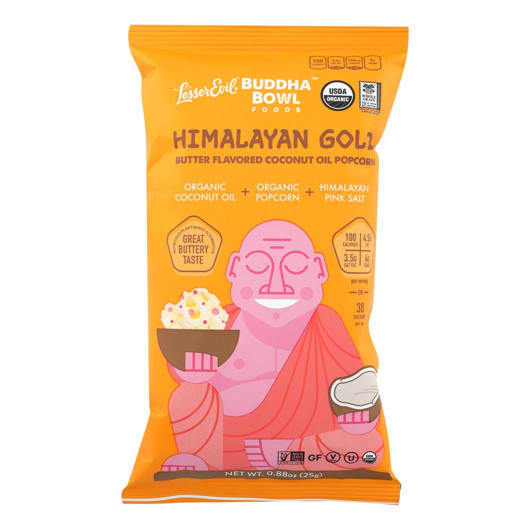 Lesser Evil Popcorn - Buddha Bowl Foods - Case Of 18 - .88 Oz. - Maras Green