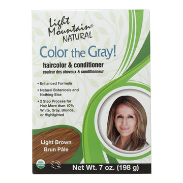 Light Mountain Hair Color - Color The Gray! Light Brown - Case Of 1 - 7 Oz. - Maras Green