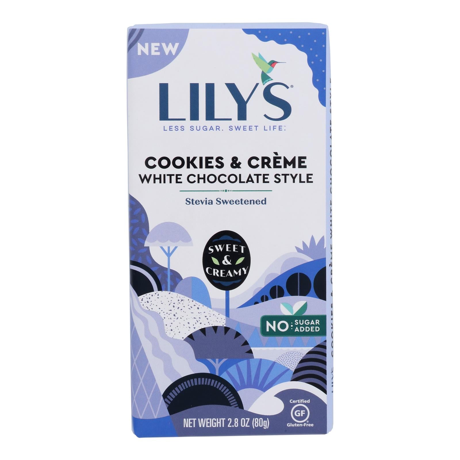 Lilys - Bar Cookie & Cream White Chocolate - Case Of 12 - 2.8 Oz - Maras Green
