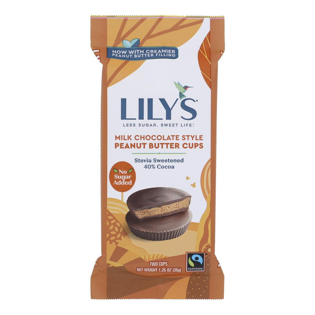Lilys - Peanut Butter Cup Milk Chocolate 2 Pack - Case Of 12 - 1.25 Oz - Maras Green