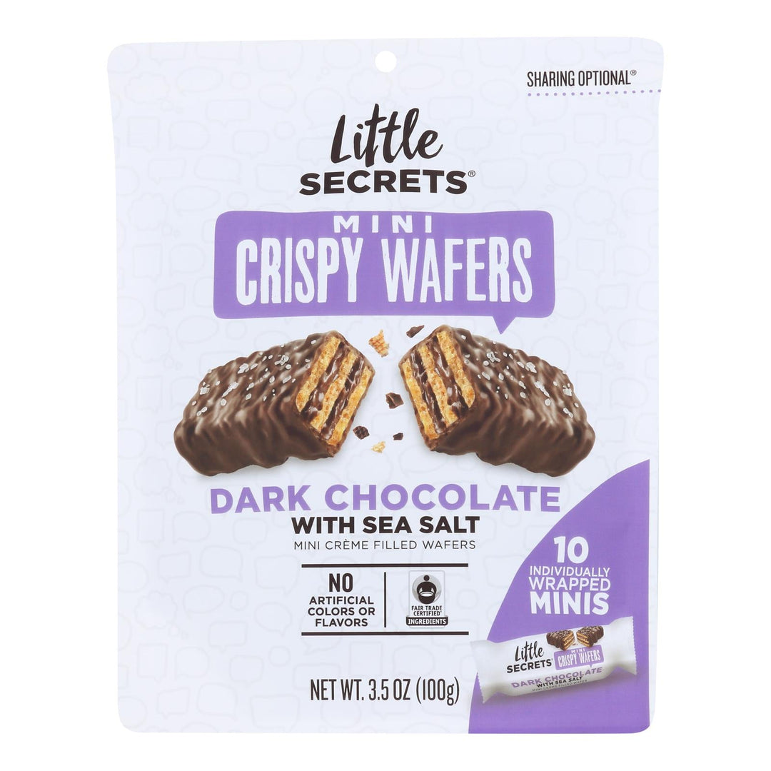 Little Secrets - Crispy Wafrs Dark Chocolate Sea Salt - Case Of 6 - 3.5 Oz - Maras Green