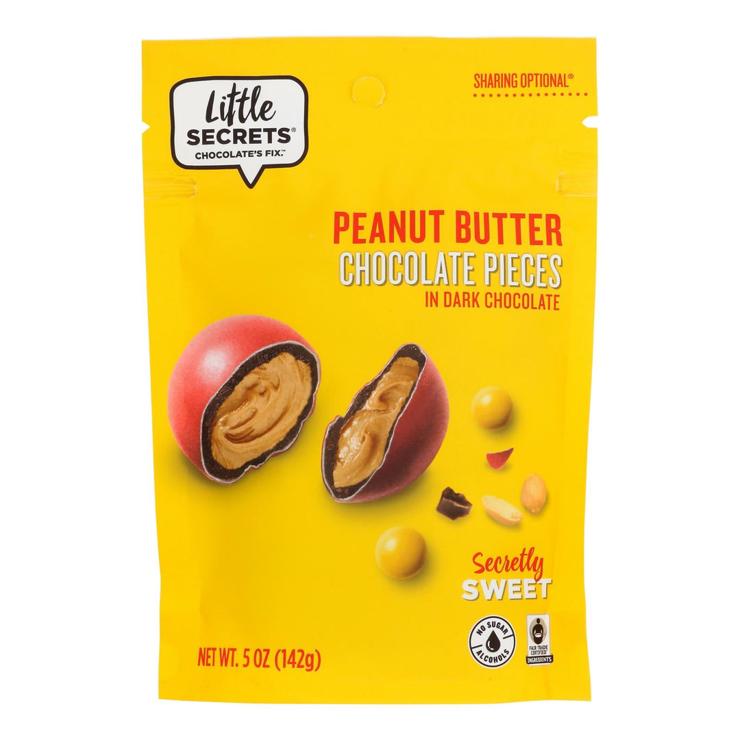 Little Secrets Dark Chocolate Candies - Peanut Butter - Case Of 8 - 5 Oz. - Maras Green
