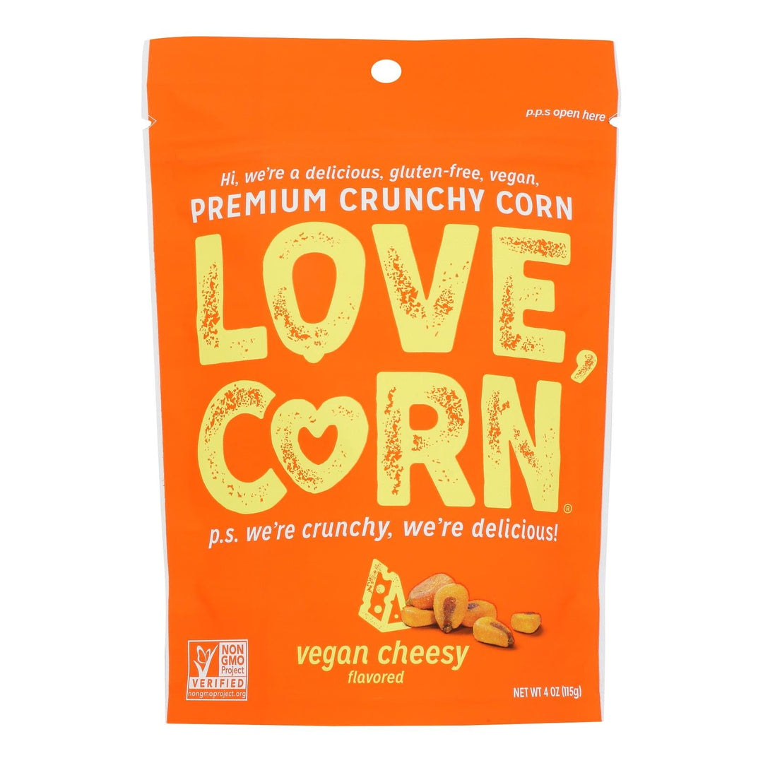 Love Corn - Crunchy Corn Cheezy - Case Of 12 - 4 Oz - Maras Green