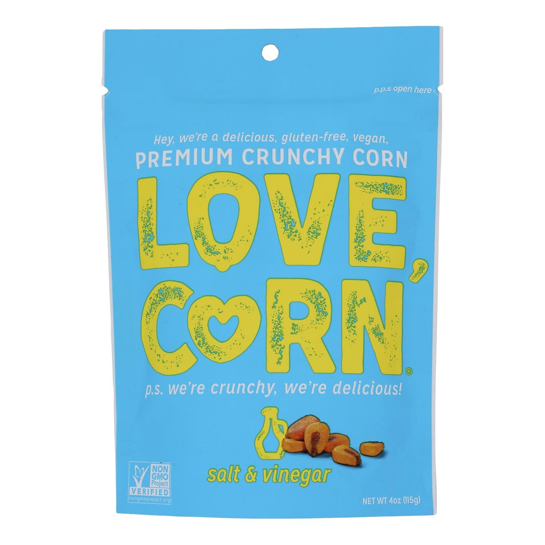 Love Corn - Crunchy Corn Salt&vinegar - Case Of 12 - 4 Oz - Maras Green