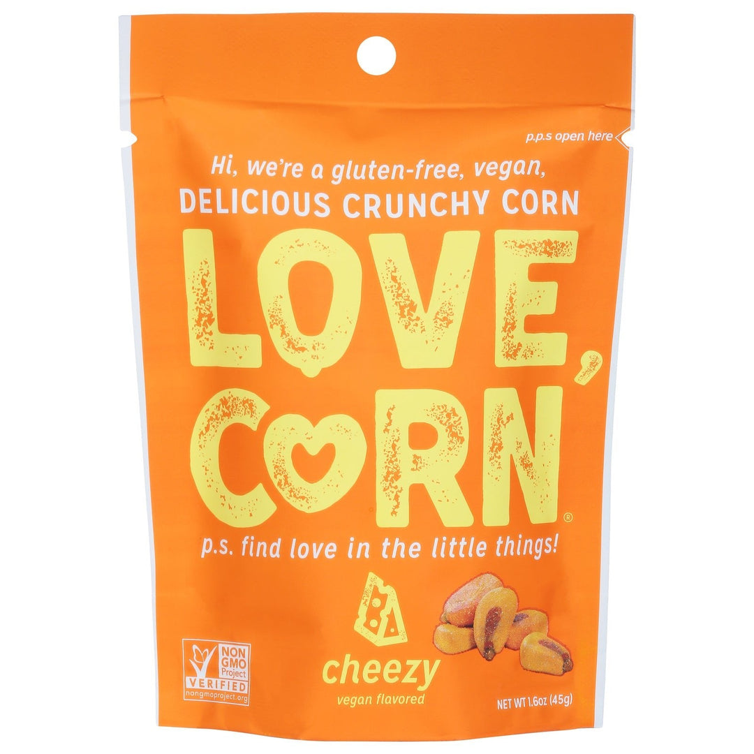 Love Corn - Roasted Corn Cheezy - Case Of 10 - 1.6 Oz - Maras Green