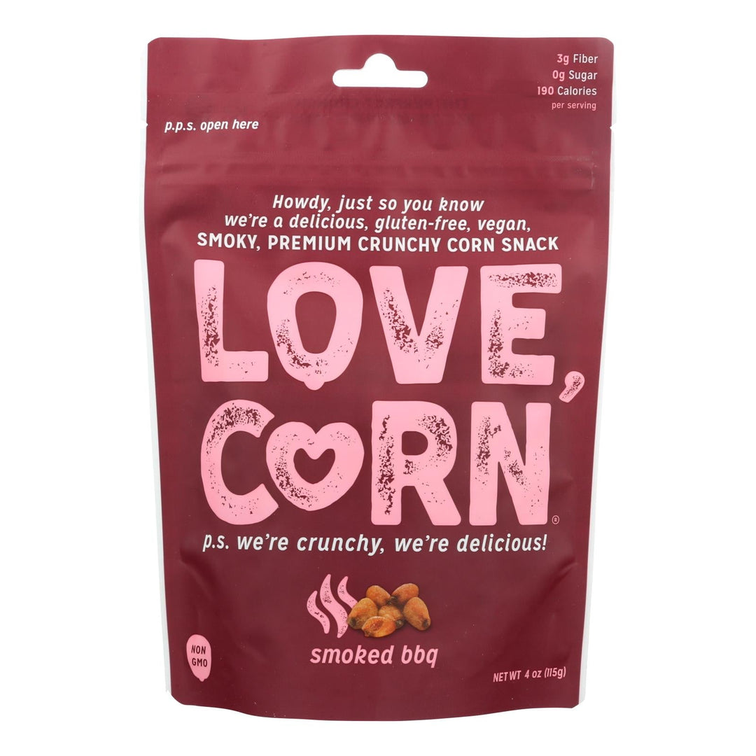 Love Corn® Smoky Premium Crunchy Corn Snack - Case Of 12 - 4 Oz - Maras Green