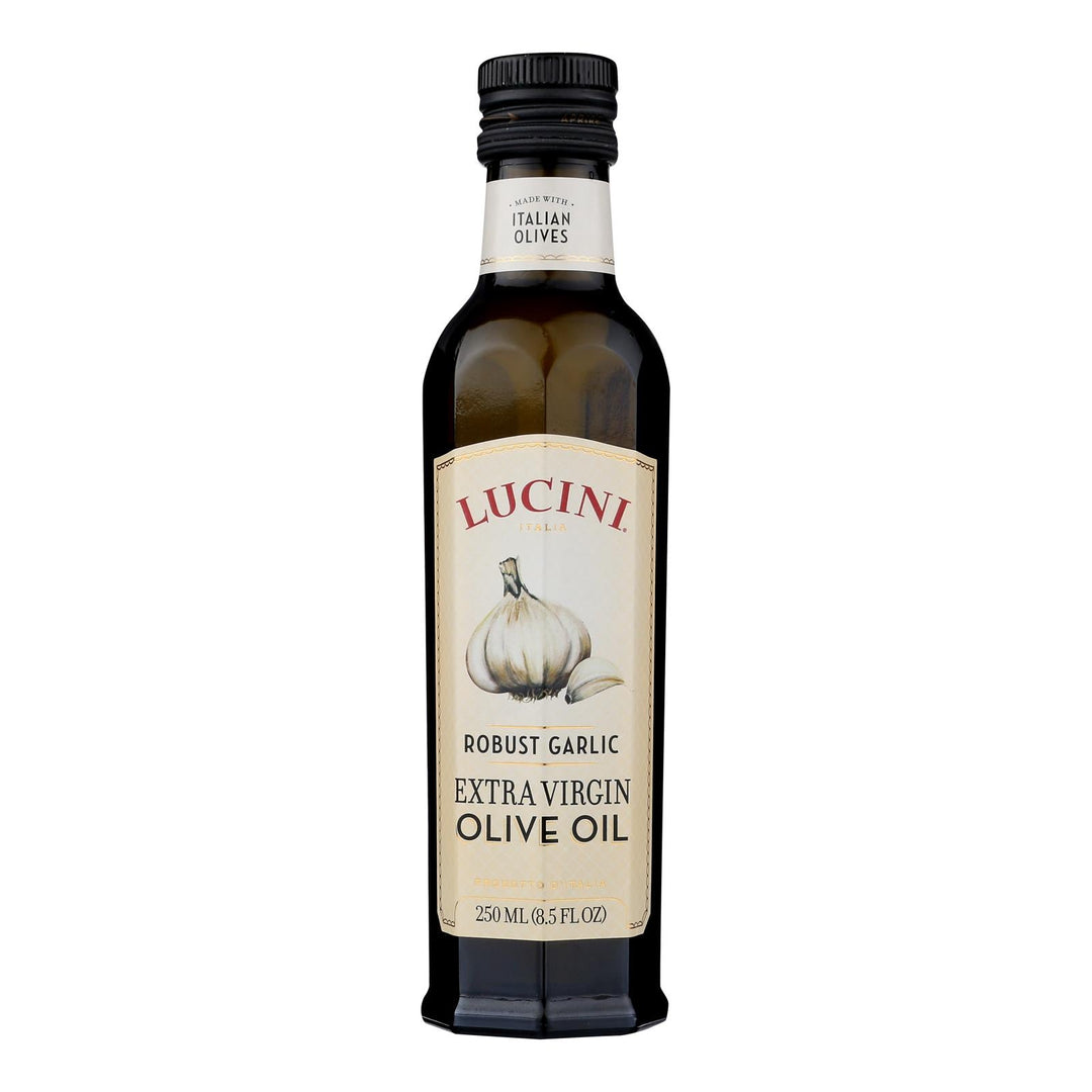 Lucini Italia Robust Garlic Extra Virgin Olive Oil - Case Of 6 - 8.5 Fl Oz. - Maras Green