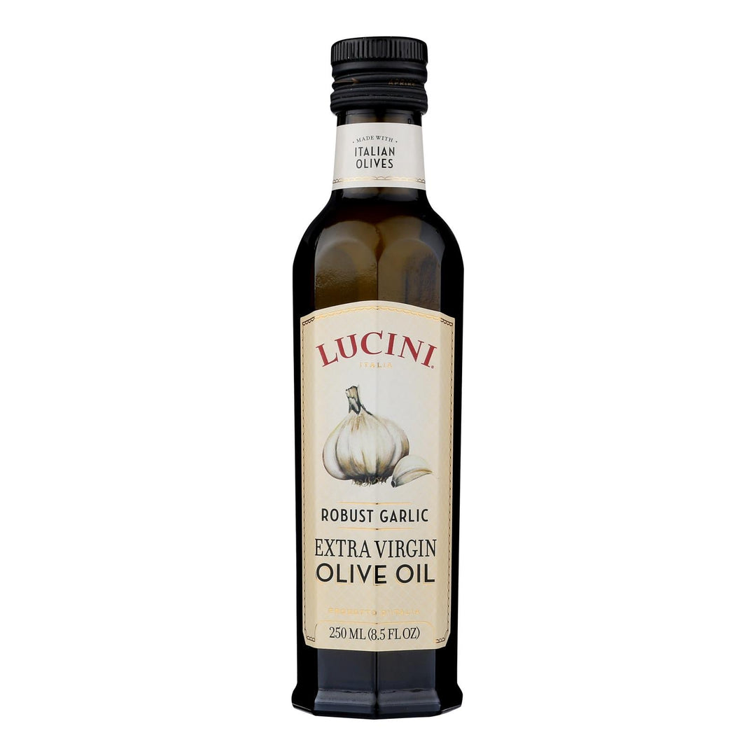 Lucini Italia Robust Garlic Extra Virgin Olive Oil - Case Of 6 - 8.5 Fl Oz. - Maras Green