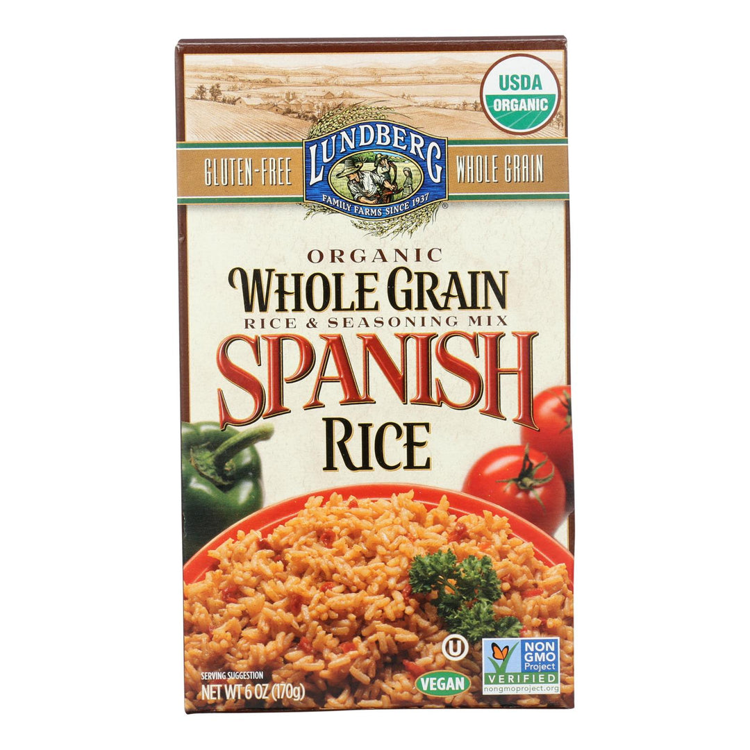 Lundberg Family Farms Organic Whole Grain Spanish Rice - Case Of 6 - 6 Oz. - Maras Green