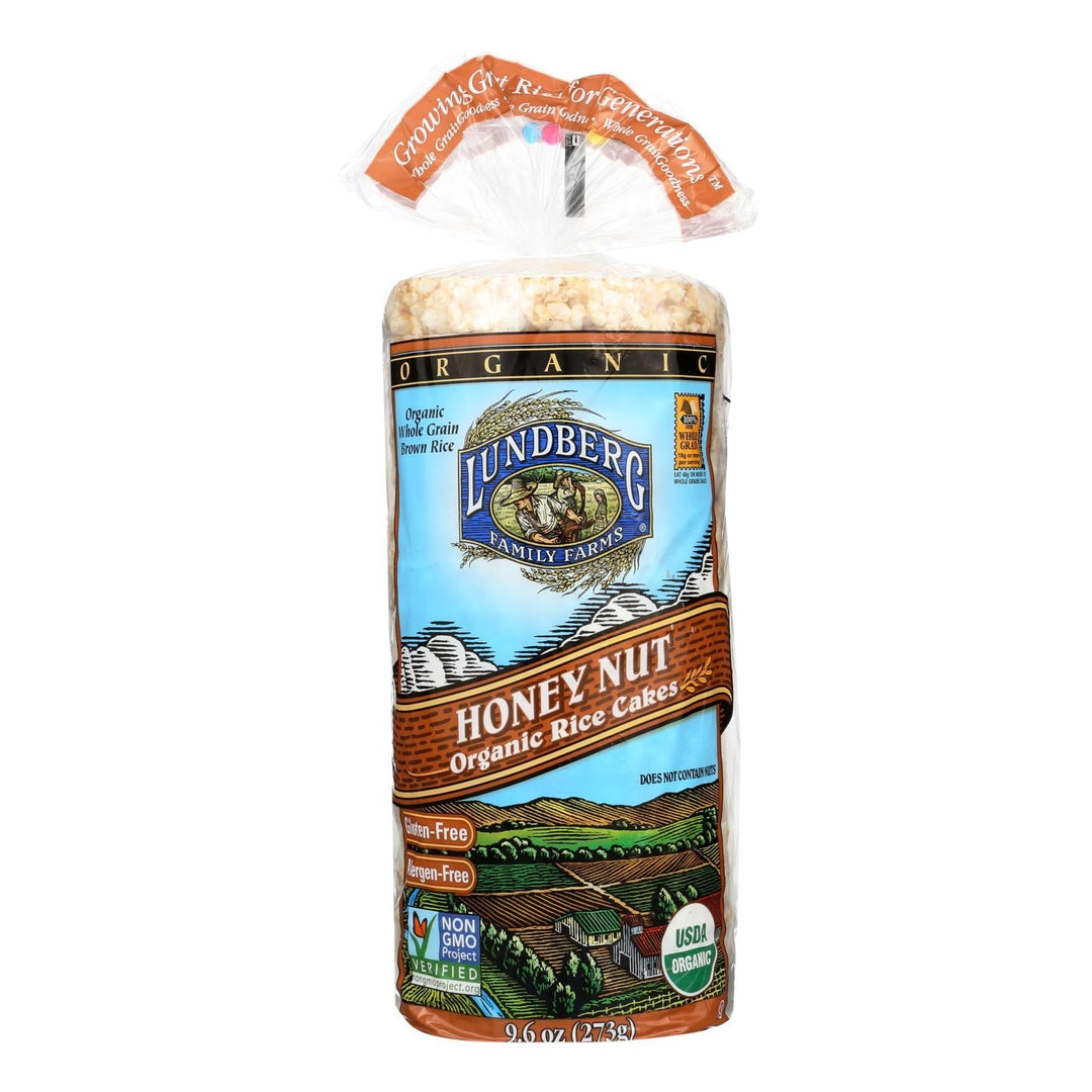Lundberg Family Farms - Rice Cake Honey Nut - Case Of 6 - 9.6 Oz - Maras Green