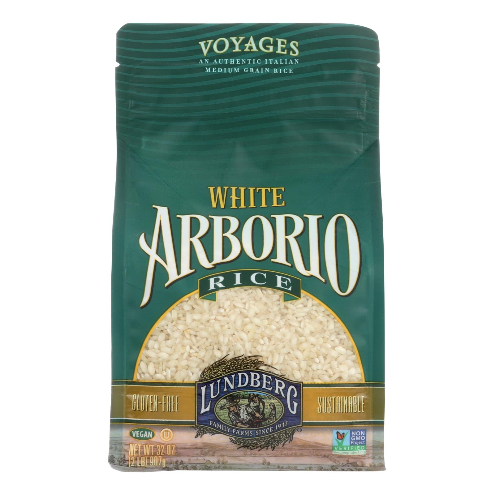 Lundberg Family Farms White Arborio Rice - Case Of 6 - 2 Lb. - Maras Green