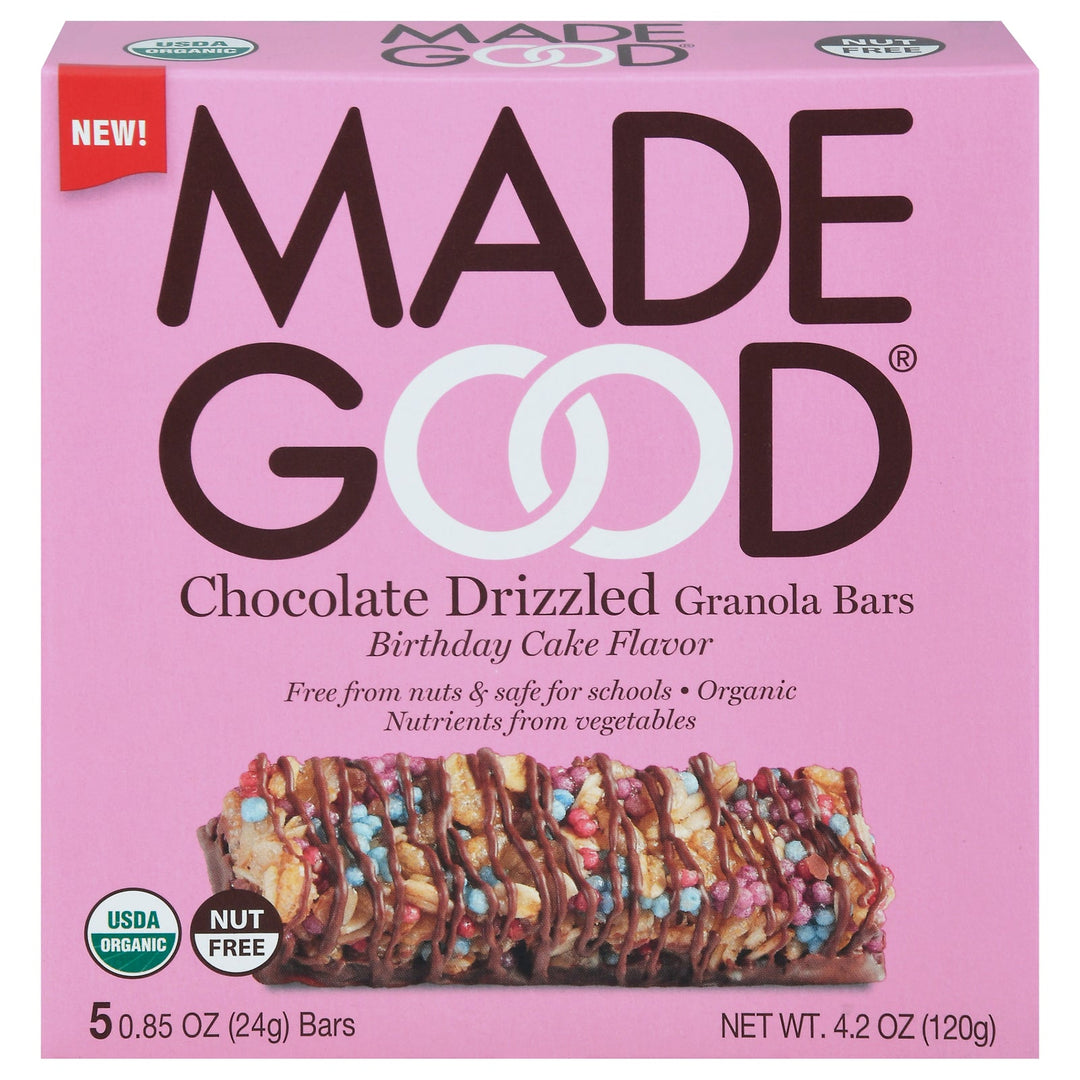Made Good - Granola Bar Chocolate Drizzled Birthday Cake - Case Of 6 - 5 / .85 Oz - Maras Green
