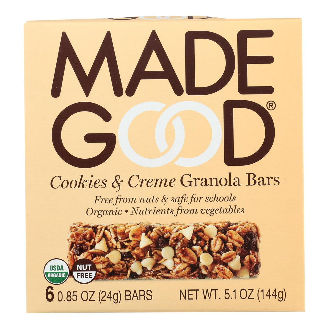 Made Good - Granola Bar Cookies & Cream - Case Of 6 - .85 Oz - Maras Green