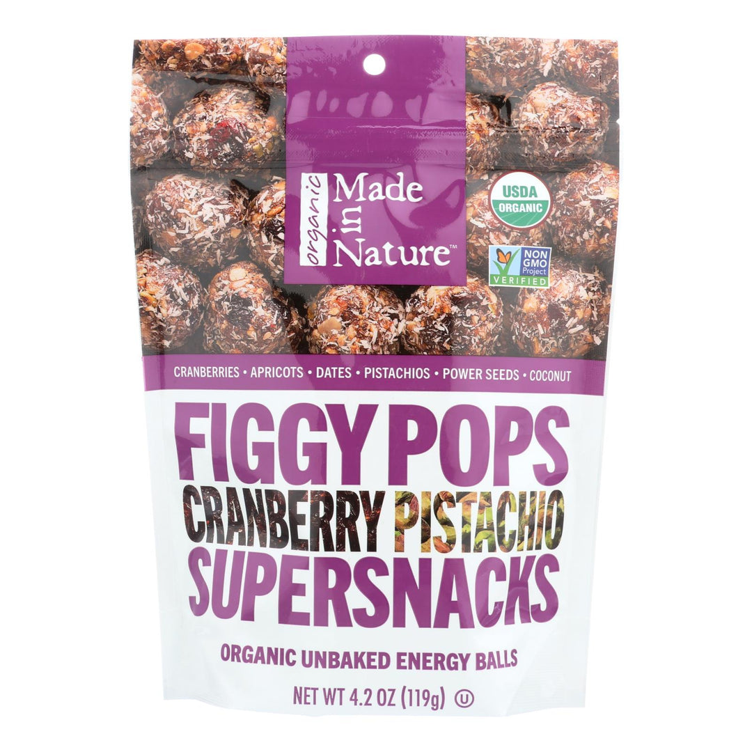 Made In Nature Figgy Pops - Cranberry Pistachio - Case Of 6 - 4.2 Oz - Maras Green