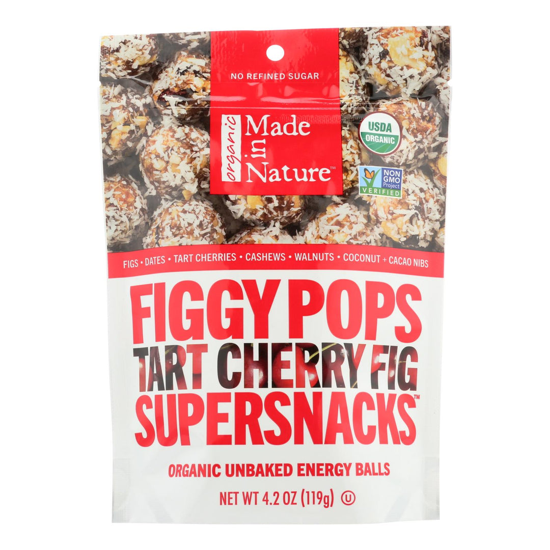 Made In Nature Figgy Pops - Tart Cherry Fig - Case Of 6 - 4.2 Oz - Maras Green