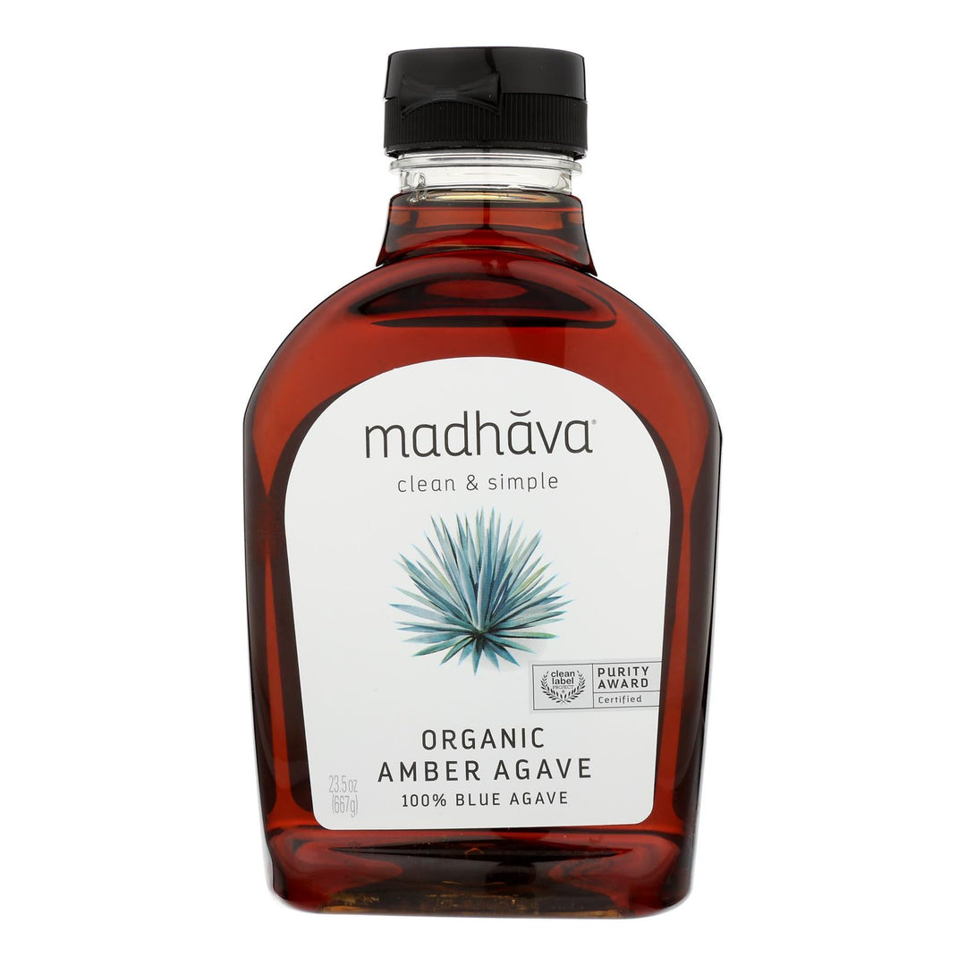 Madhava Honey Organic Agave Nectar - Amber - Case Of 6 - 23.5 Oz. - Maras Green
