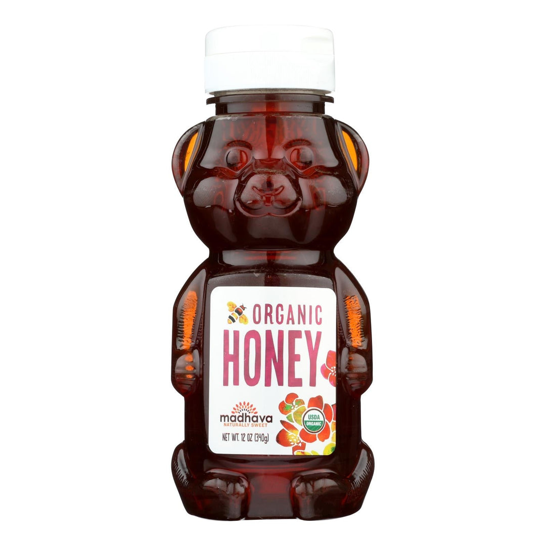 Madhava Honey Organic Honey Bear - Case Of 6 - 12 Oz. - Maras Green