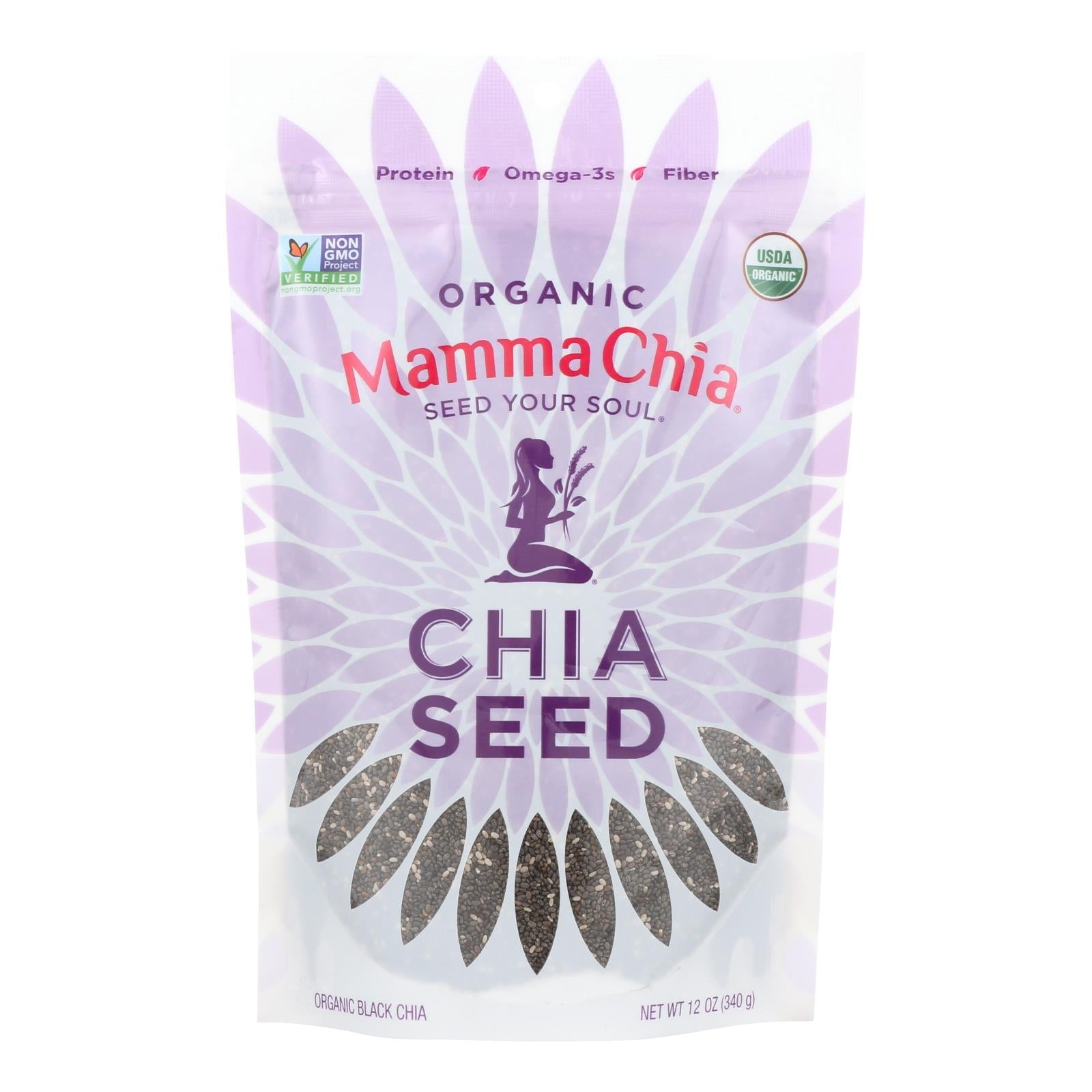 Mamma Chia Chia Seed - Organic - Black - Case Of 4 - 12 Oz - Maras Green