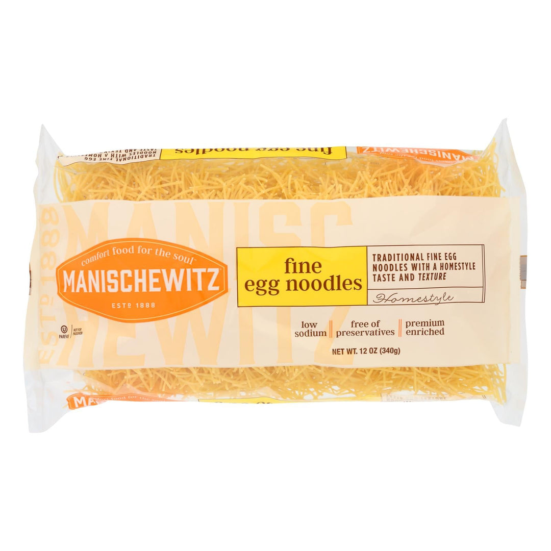 Manischewitz - Egg Noodles - Fine - Case Of 12 - 12 Oz. - Maras Green