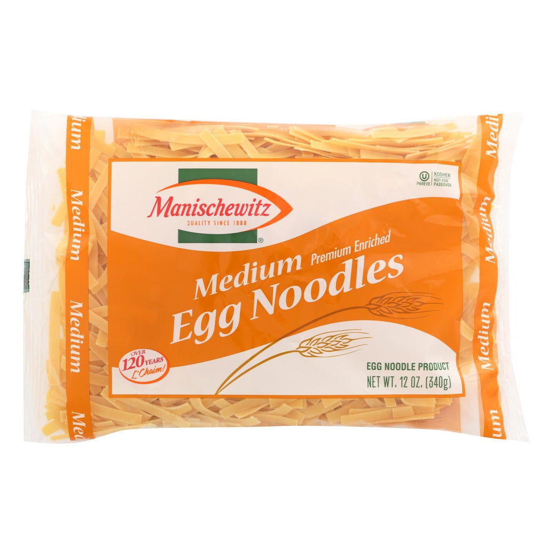 Manischewitz - Egg Noodles - Medium - Case Of 12 - 12 Oz. - Maras Green