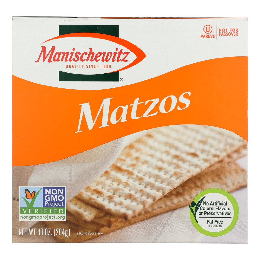 Manischewitz - Matzos Crackers - Unsalted - Case Of 12 - 10 Oz. - Maras Green