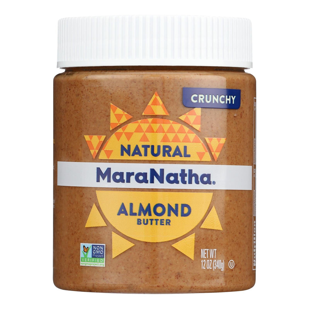 Maranatha Natural Foods Almond Butter - No Stir - Crunch - Case Of 6 - 12 Oz - Maras Green