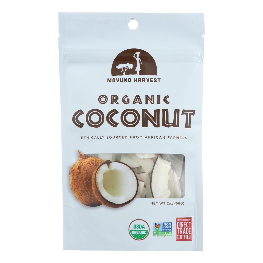 Mavuno Harvest - Organic Dried Fruit - Dried Coconut - Case Of 6 - 2 Oz. - Maras Green