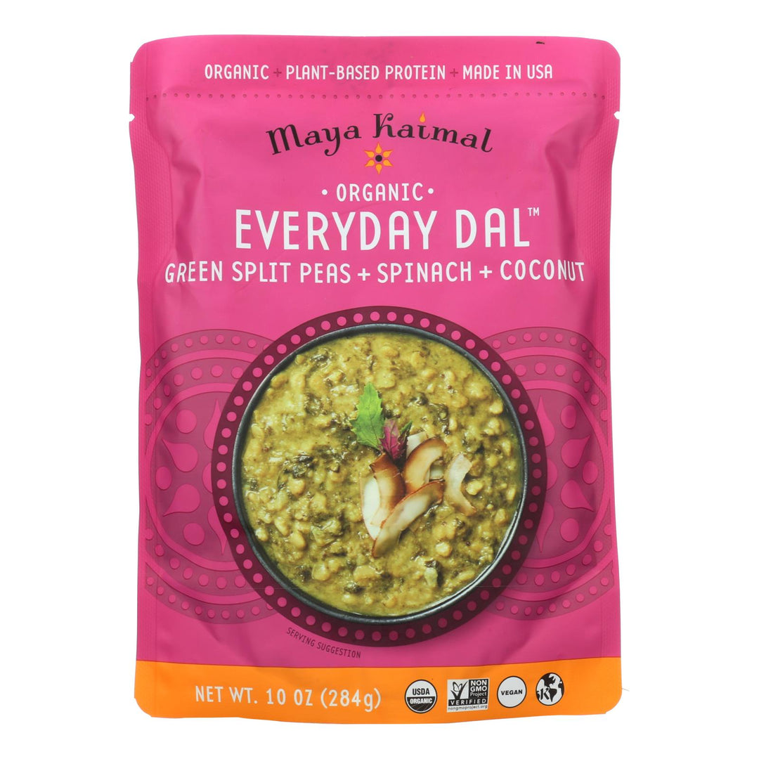 Maya Kaimal - Organic Everyday Dal - Green Split Pea Spinach Coconut - Cs Of 6 - 10 Oz - Maras Green