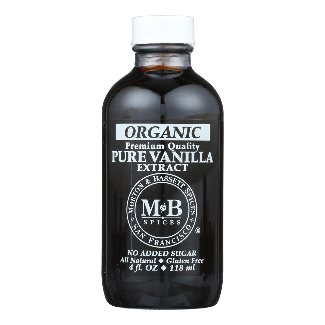 M&b Spices Organic Pure Vanilla Extract - Case Of 3 - 4 Oz - Maras Green