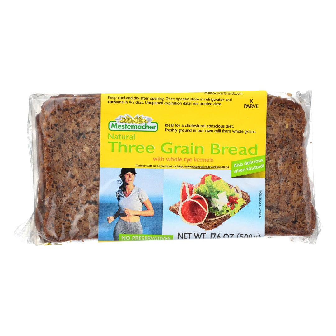 Mestemacher Bread Bread - Three Grain - 17.6 Oz - Case Of 12 - Maras Green