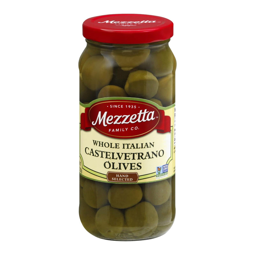 Mezzetta Italian Castelvetrano Whole Green Olives - Case Of 6 - 10 Oz. - Maras Green