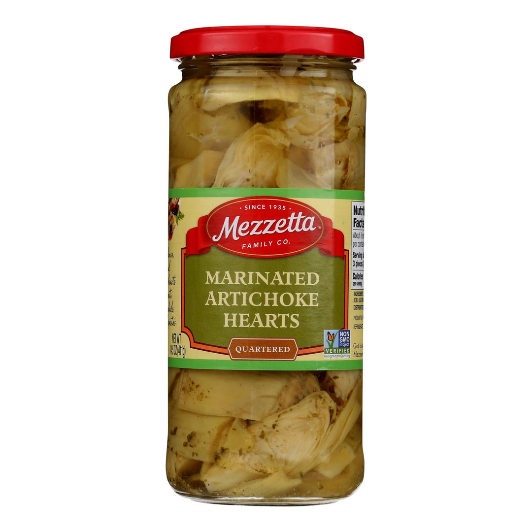 Mezzetta Marinated Artichoke Hearts - Case Of 6 - 14.5 Oz - Maras Green