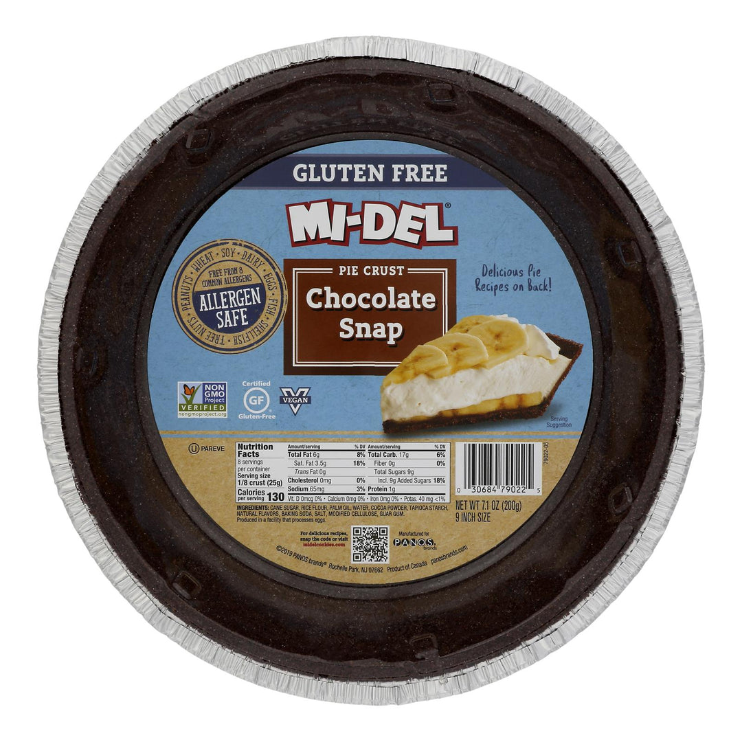 Midel Gluten Free Chocolate Snaps - Pie Crust - Case Of 12 - 7.1 Oz. - Maras Green