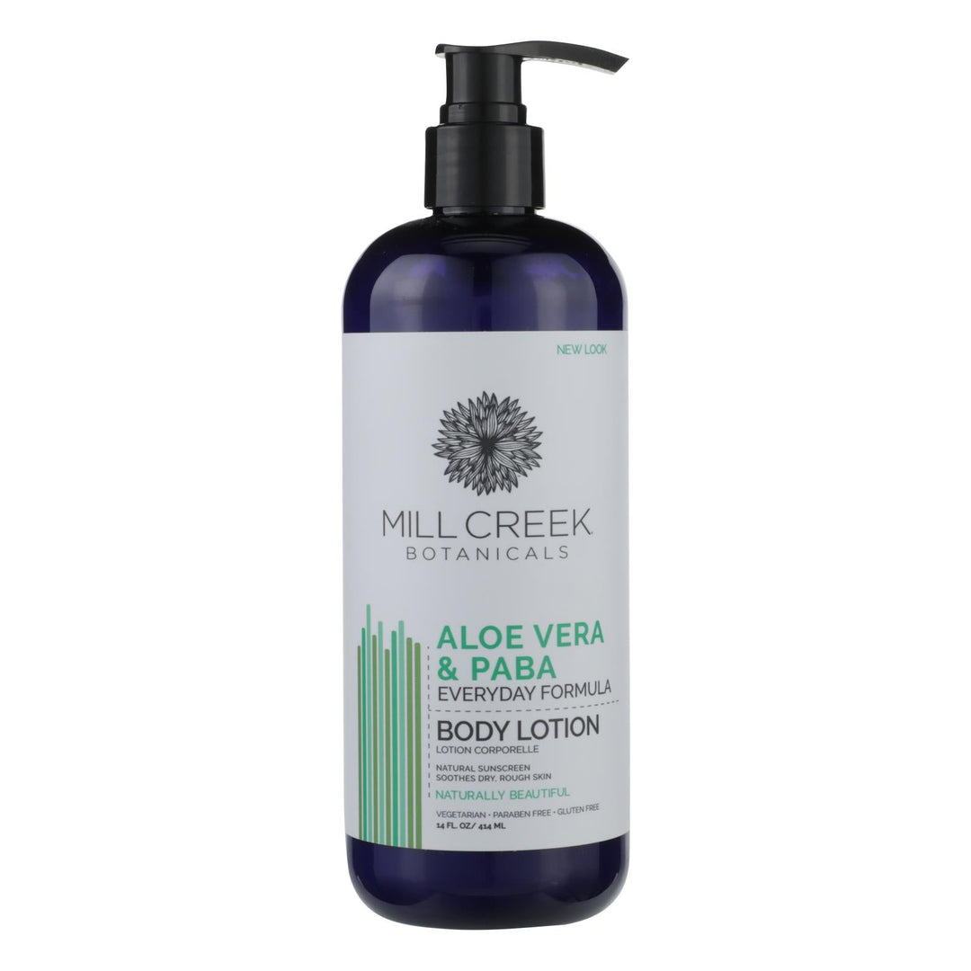 Mill Creek Botanicals Aloe Vera & Paba Moisturizing Lotion - 1 Each - 14 Fz - Maras Green