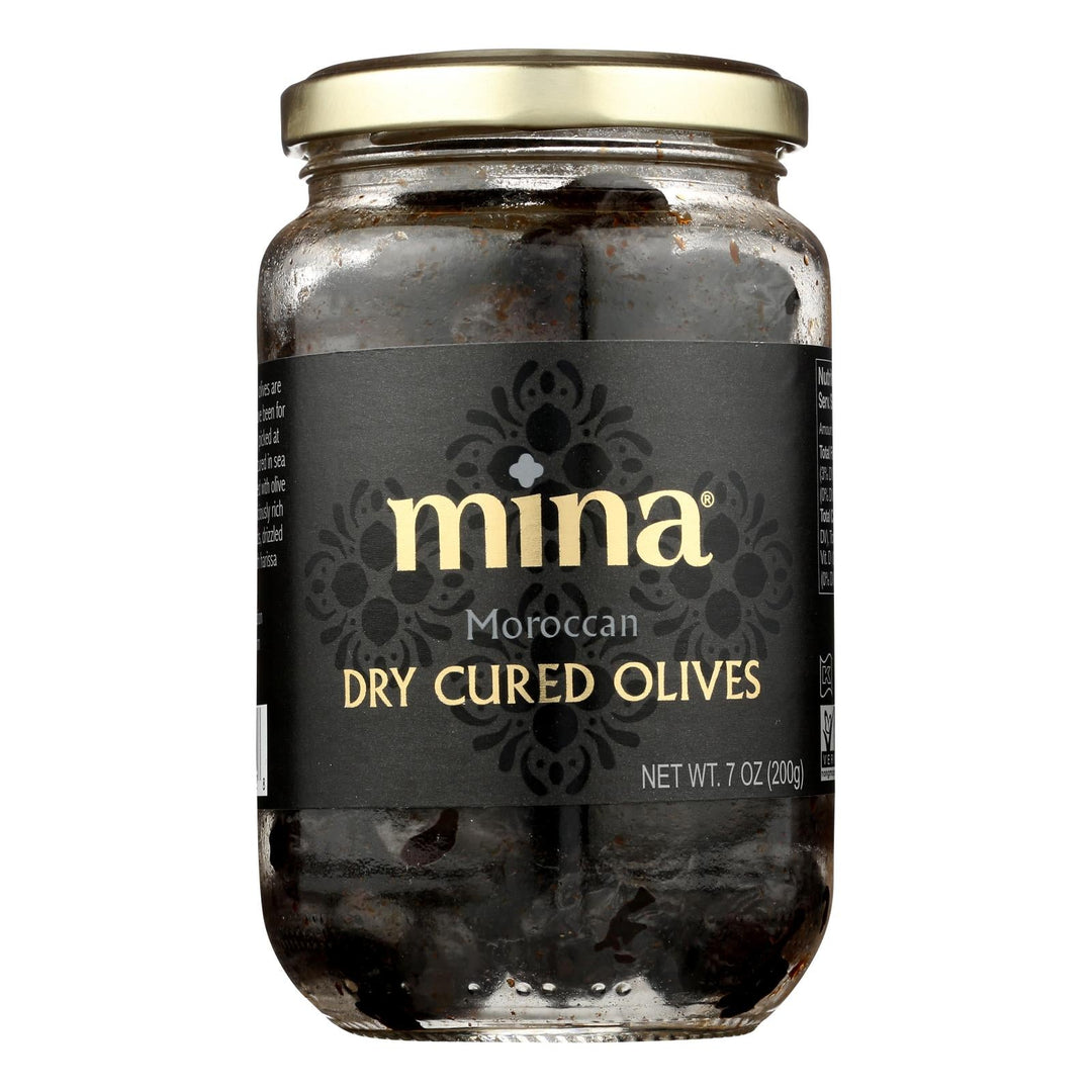 Mina - Olives Black Dry Cured - Case Of 6 - 7 Oz - Maras Green