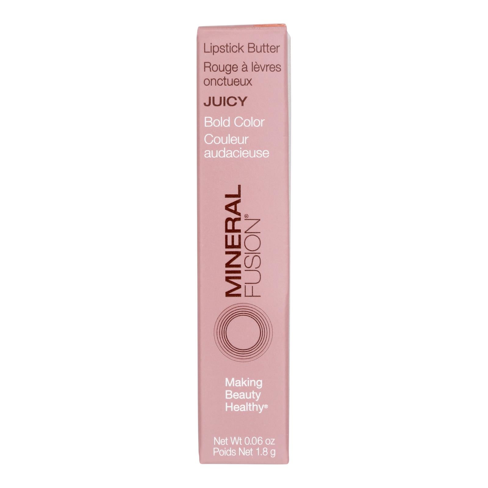 Mineral Fusion - Mkup Lipstick Buter Juicy - 1 Each - .06 Oz - Maras Green
