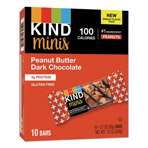 Minis, Peanut Butter Dark Chocolate, 0.7 Oz, 10/pack - Maras Green
