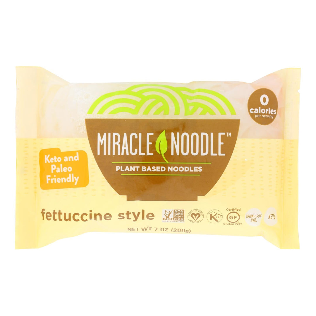 Miracle Noodle Pasta - Shirataki - Miracle Noodle - Fettuccini - 7 Oz - Case Of 6 - Maras Green