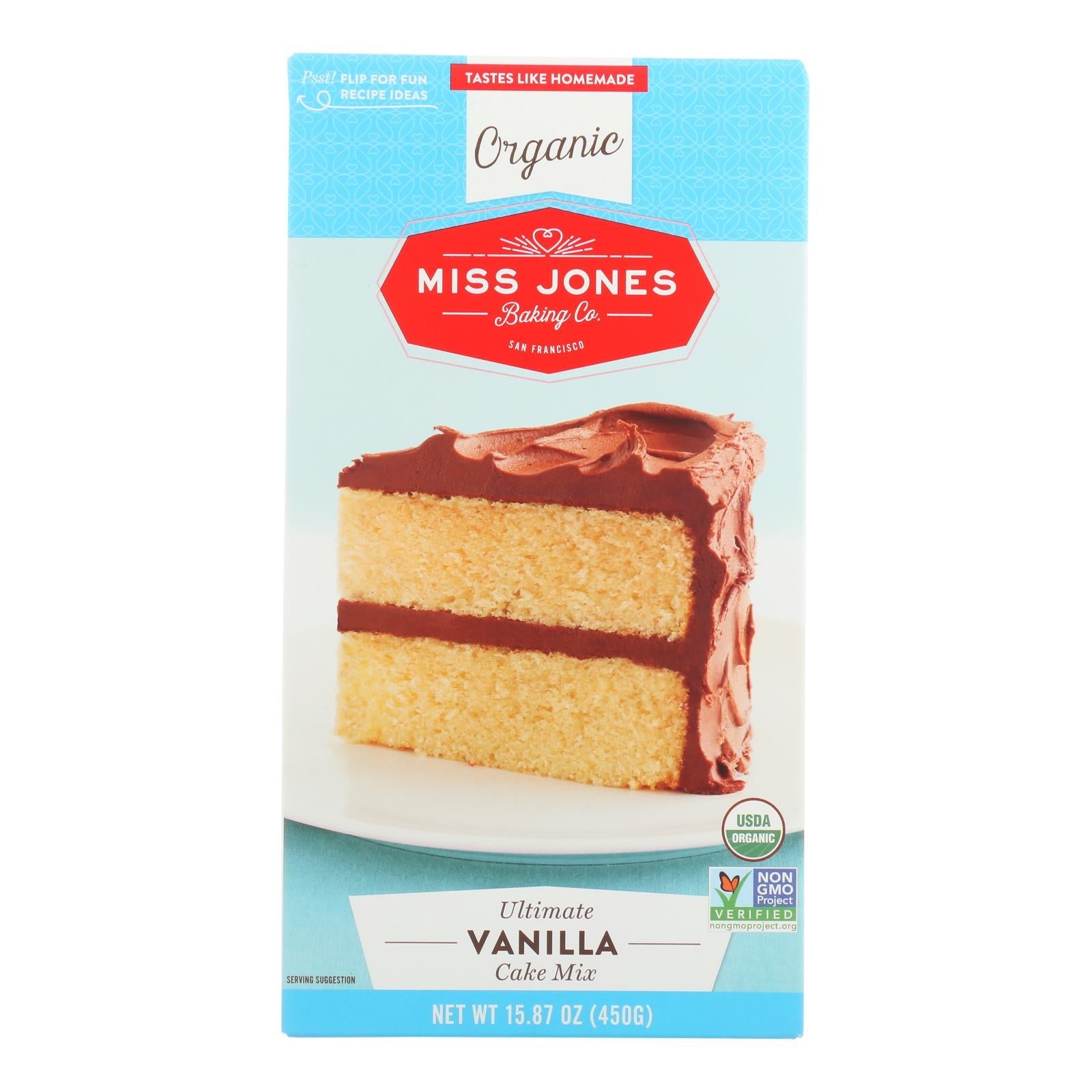 Miss Jones Baking Cake Mix - Vanilla - Case Of 6 - 15.87 Oz. - Maras Green