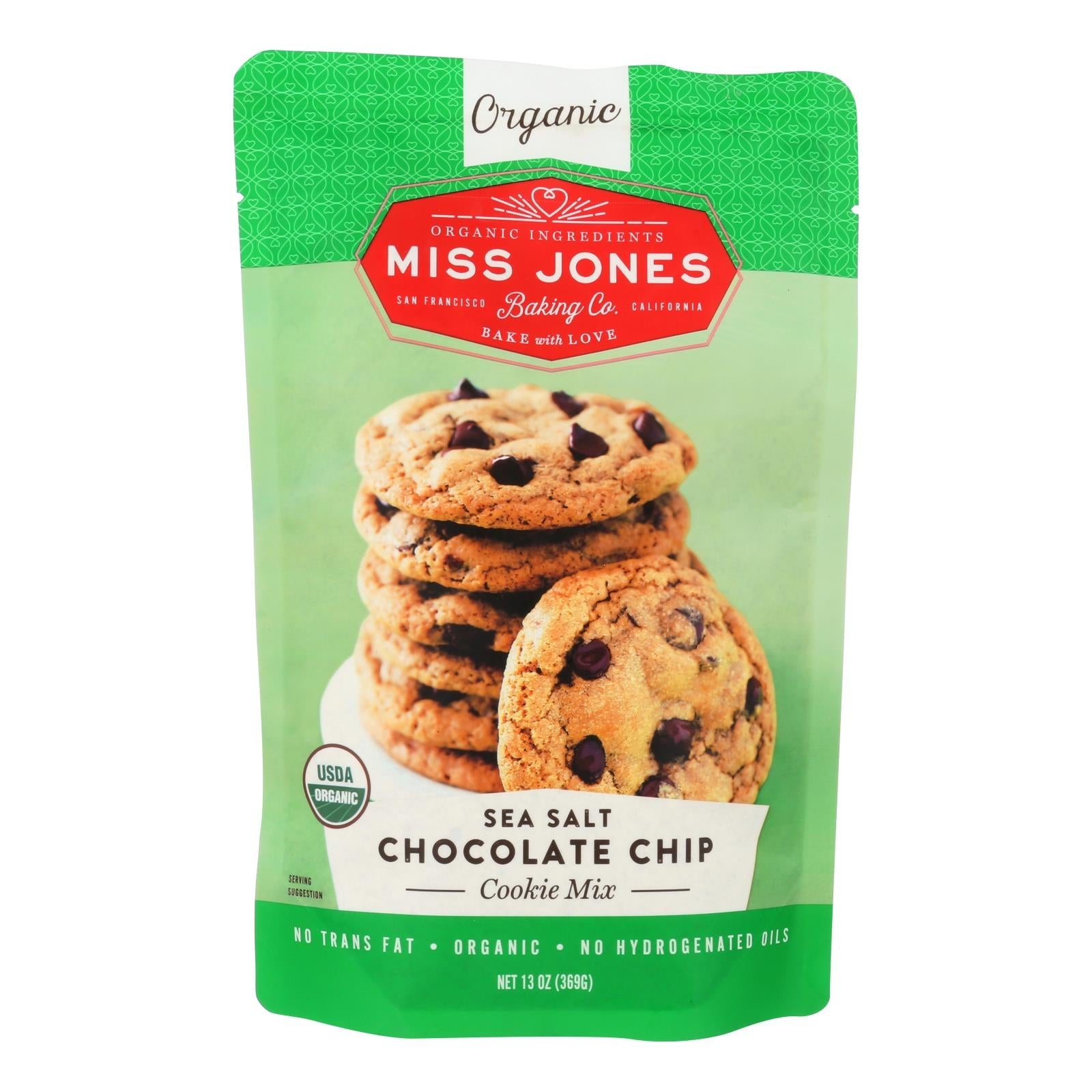 Miss Jones Baking Co Sea Salt Chocolate Chip Cookie Mix - Case Of 6 - 13 Oz - Maras Green
