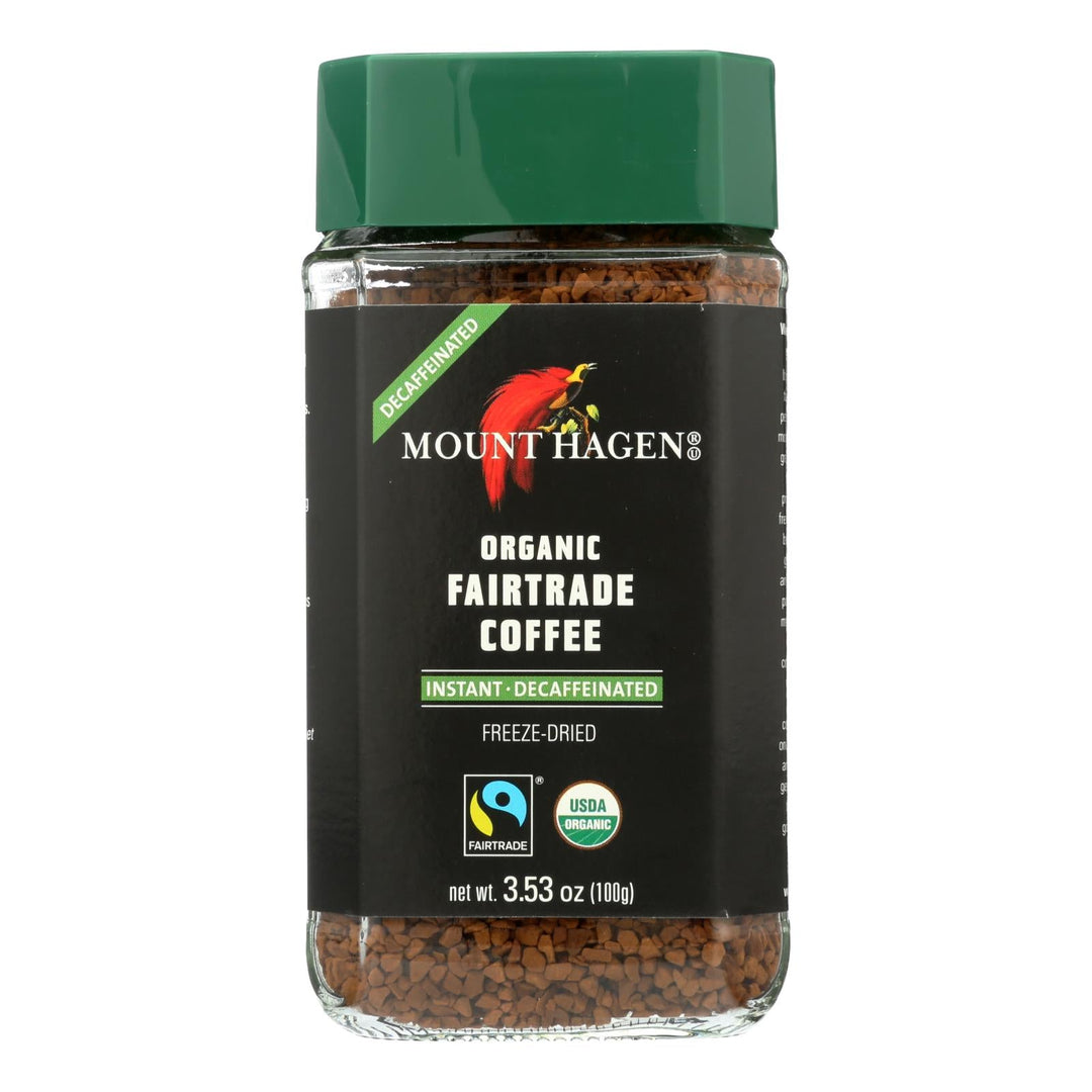 Mount Hagen Organic Fairtrade Instant Decaffeinated Coffee - Case Of 6 - 3.53 Oz - Maras Green
