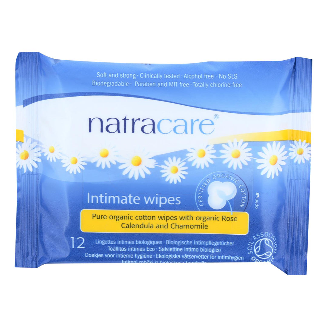 Natracare Organic Cotton Intimate Wipes - 12 Wipes - Case Of 12 - Maras Green